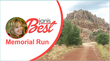 Janis Best, Memorial, Prescott, Arizona, AZ, half marathon, 10k, 5k and 1 mile fun run/walk, peavine trailhead, The Cody Anne Team, Cody Anne Yarnes